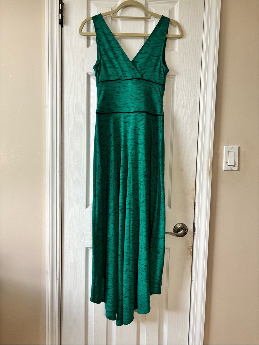 Avon Teal V-Neck High-Low Dress - Picture 2 of 5
